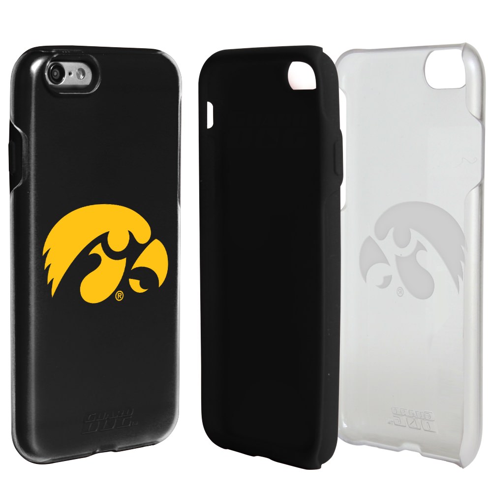 Iowa Hawkeyes Clear Hybrid Case for iPhone 7 8 SE with Guard Glass