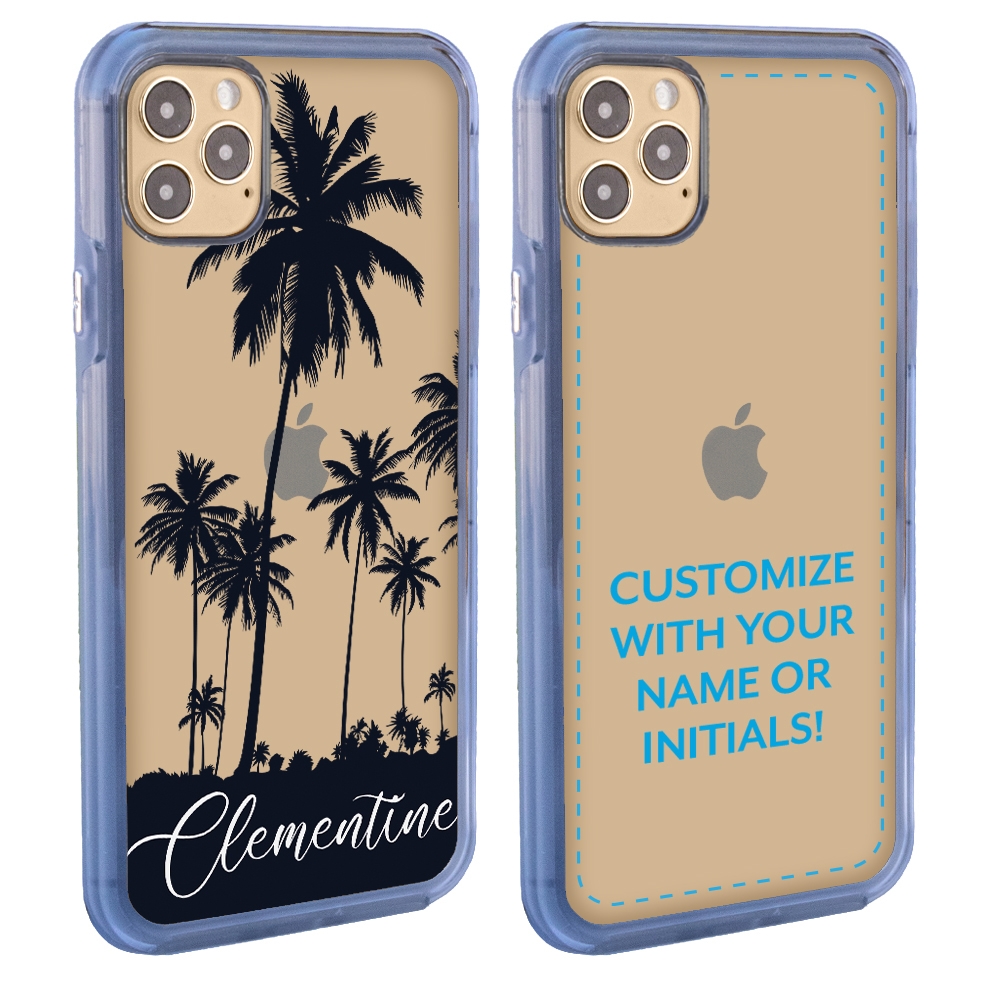 Personalized Tropical Case for iPhone 12 Pro Max – Clear – Palm Tree  Silhouette