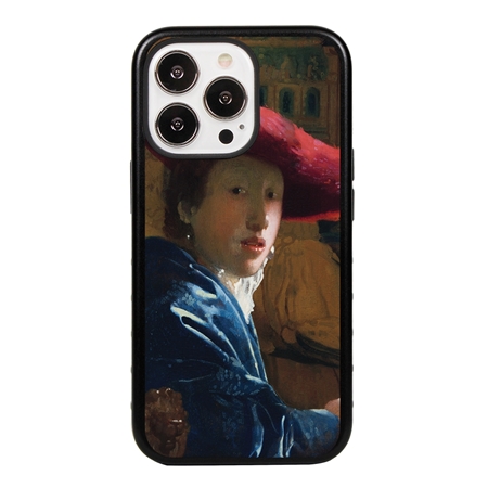Famous Art Case for iPhone 13 Pro  - Hybrid - (Vermeer - Girl with Red Hat) 
