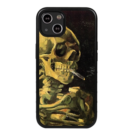 Famous Art Case for iPhone 14 Plus (Van Gogh – Skull with Burning Cigarette) 
