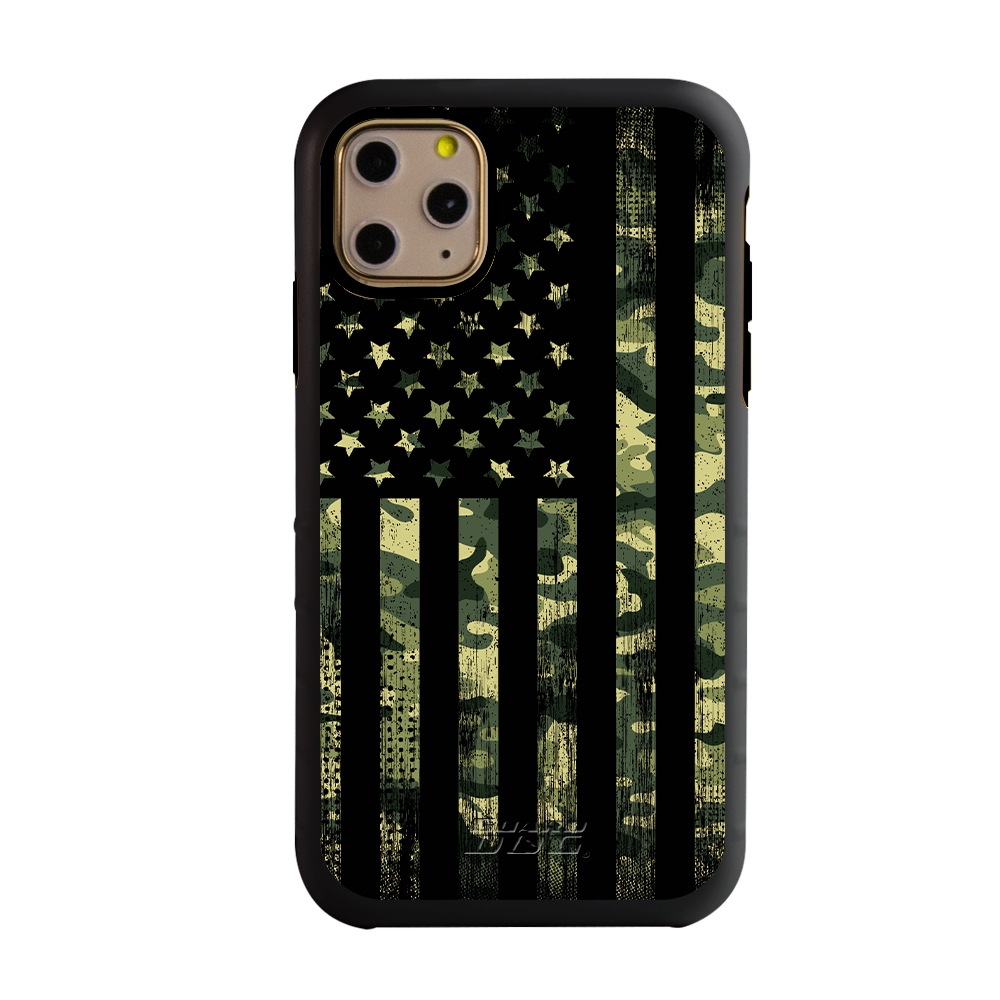 Guard Dog Patriot Camo Rugged American Flag Hybrid Phone Case for