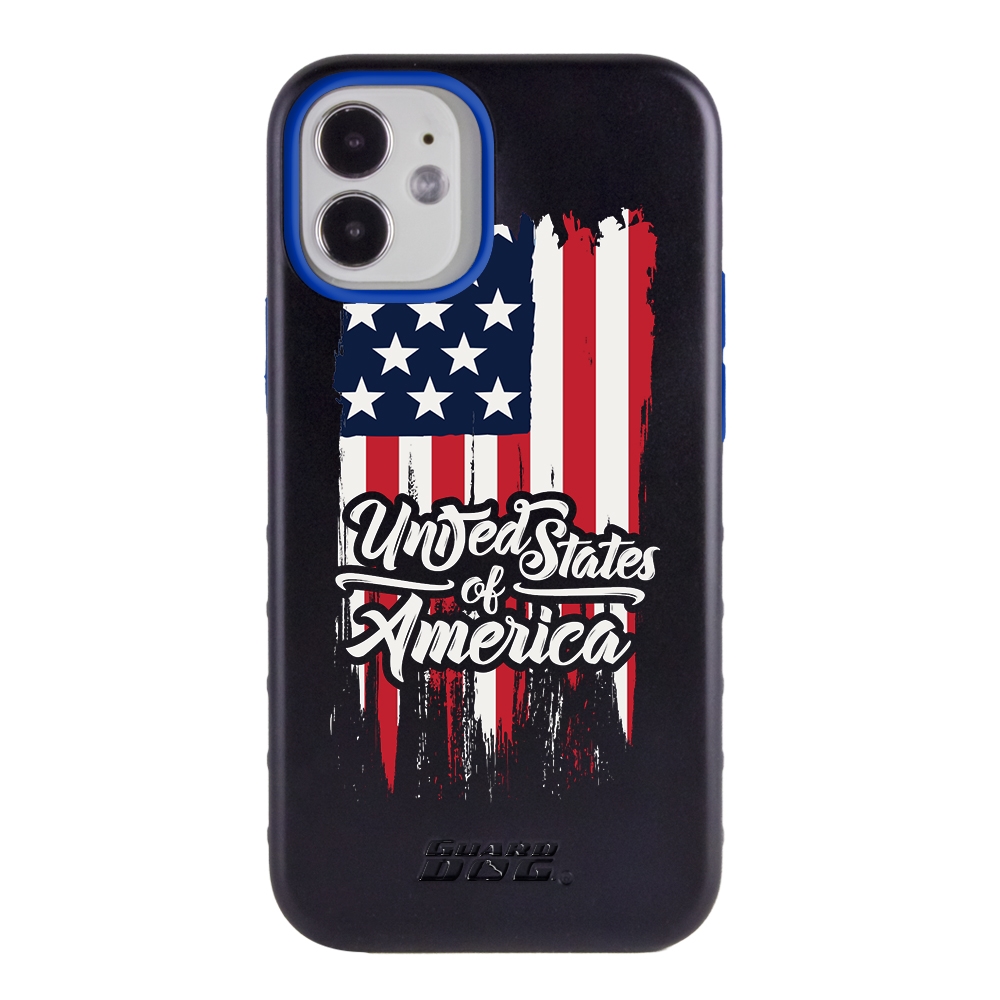 Guard Dog Protective Hybrid Case for iPhone 12 Mini American Flag Design –  USA Torn Black with Blue Silicone - MobileMars