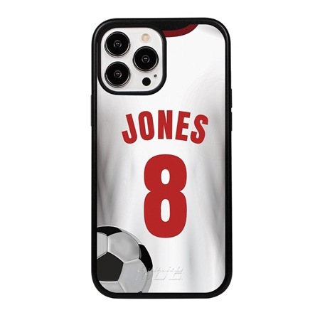 Custom Soccer Jersey Case for iPhone 13 Pro Max - (Black Case, White Jersey)

