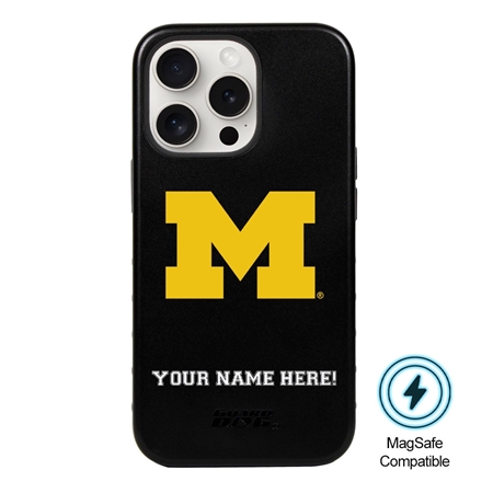 Guard Dog MagSafe Michigan Wolverines Personalized Case for iPhone 15 Pro 
